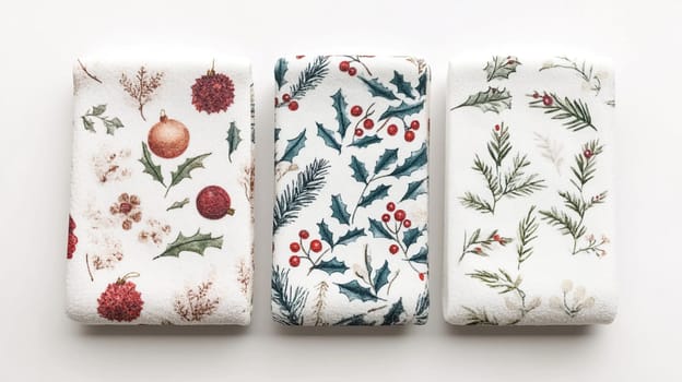 Discover elegant kitchen towels adorned with delightful Christmas designs and vibrant motifs for the holiday season