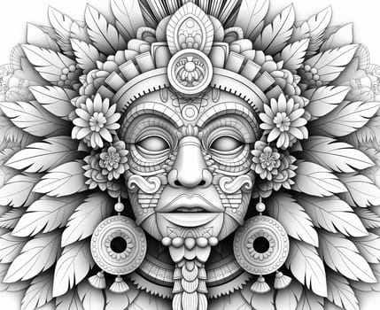 Coloring for children and adults, coloring mask