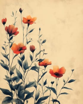 Vintage airy flowers on light background. Selective focus.
