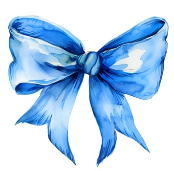 A beautiful and artistic blue ribbon bow, ideal for decorative purposes