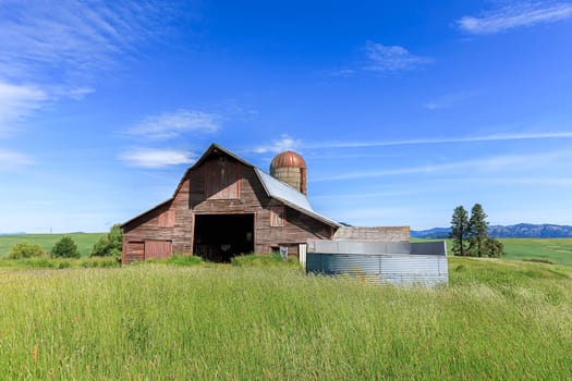 Barn and silo on highway 3 located near Harrison, Idaho.