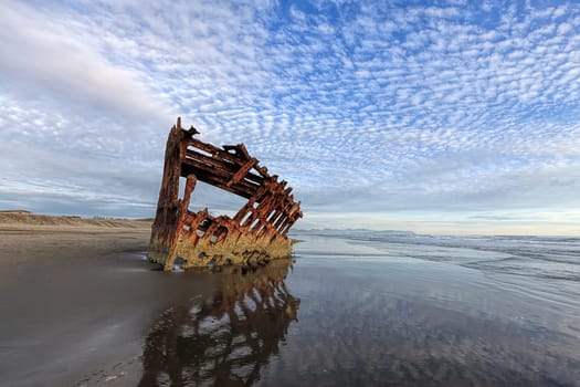 The Peter Iredale shipwreck near Astoria Oregon taken near sunset.