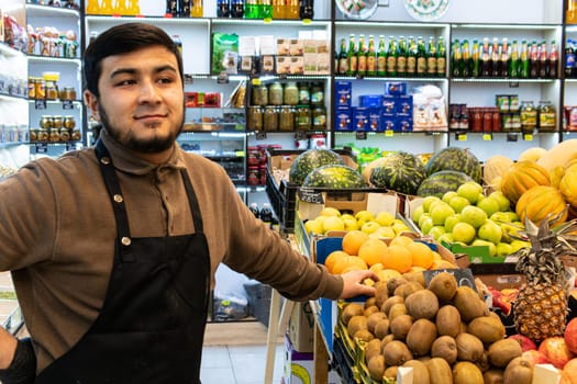 vegetable buying people market organic caucasian selling man food seller groceries vegan shopping
