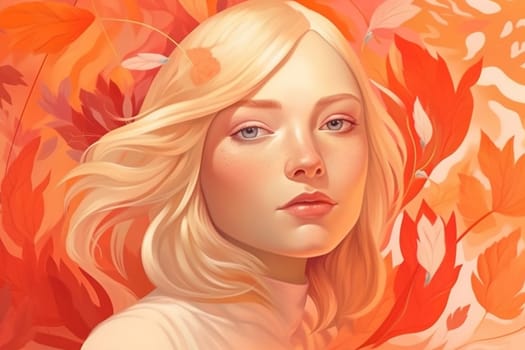 fresh woman skin tender beautiful face pastel day girl creative portrait fashion summer make-up romantic colourful trend floral beauty valentine flower. Generative AI.