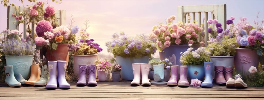 Decoration flower pot floral plant beauty bouquet spring white gardening bloom blossom green vase purple background nature summer