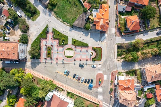 Aerial view of the city garden at Pangyurishte, Bulgaria