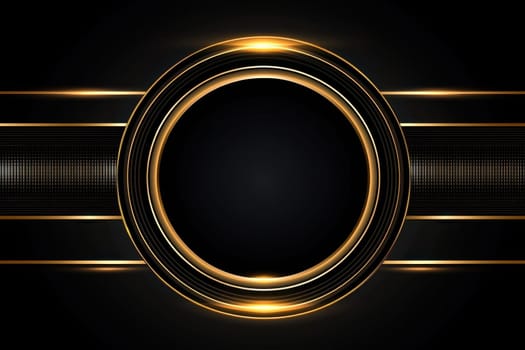 A black and gold circle with a black background. The circle is the main focus of the image