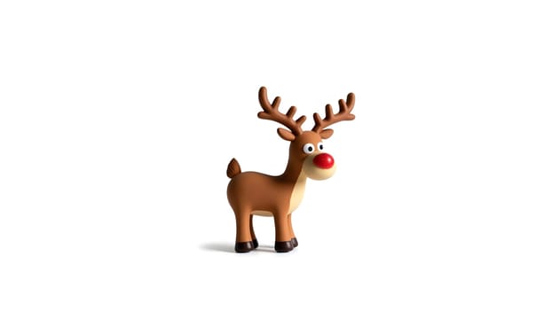 A charming Rudolph the Red-Nosed Reindeer figurine with a bright red nose, embodying the magic and joy of the Christmas season. Perfect for holiday decorations and adding a touch of festive cheer