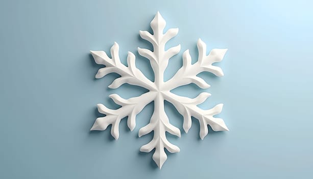 A delicate snowflake made of paper or icing, isolated on a contrasting background to emphasize its intricate design. Ideal for winter themes and holiday elegance
