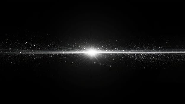 A mesmerizing image showcasing subtle light particles dispersed in a dark background, creating a captivating lens flare effect. Perfect for artistic projects.