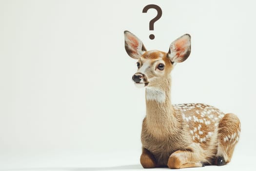 Thoughtful deer with curious expression, pondering life mysteries.