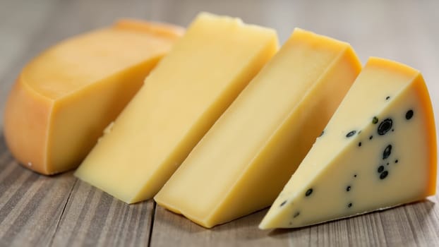 A colorful selection of gourmet cheeses showcases various textures and hues, inviting taste testers to explore flavors during a lively culinary gathering.