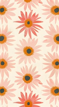 The design showcases a beautiful floral pattern with pink daisies on a soft background