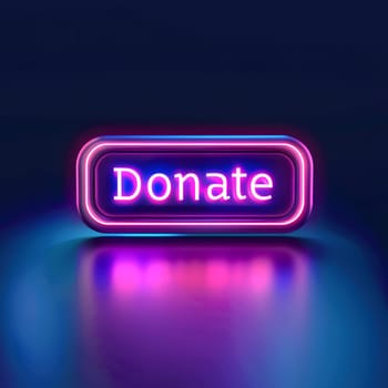 Bright neon donate button for charity, fundraising, and online giving campaigns.