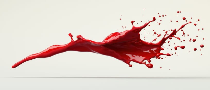Rich red liquid splash captured in motion, creating dynamic visual.