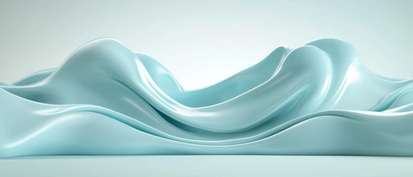 smooth blue fluid surface with elegant curves and waves creates calming effect.