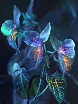 Experience a captivating sight of vibrant flowers in a magical twilight setting