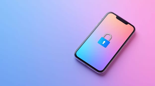 Secure digital lock on smartphone screen symbolizes protection and privacy.
