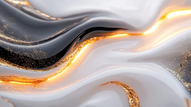 Textured marble pattern in shades of white, gray, and gold creates stunning visual.