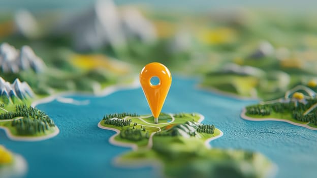 vibrant map with bright yellow location pin stands out, inviting exploration.