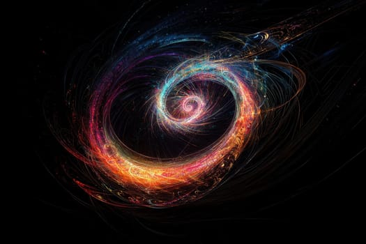This colorful abstract spiral design showcases the beauty of digital art inspired by the golden ratio, creating a mesmerizing visual experience.