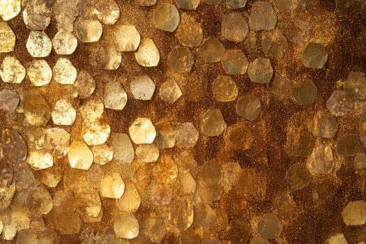 A shimmering background of golden sequins, creating a festive and glamorous mood..