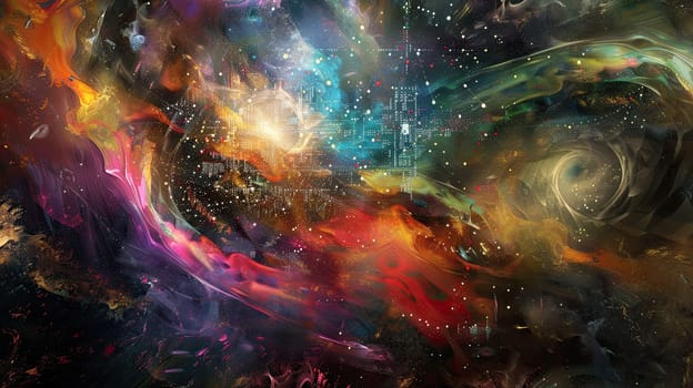 Dive into the captivating world of digital art with stunning auroras where ethereal strokes of vibrant colors blend seamlessly creating a cosmic landscape that enchants the viewer. Witness the harmonious fusion of light and color in this extraordinary visual journey.