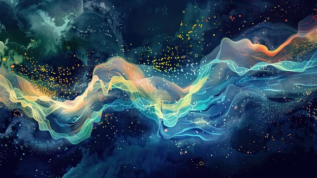 Dive into the mesmerizing world of digital art where swirling ethereal strokes of watercolor create a breathtaking digital aurora showcasing the beauty of abstract design.