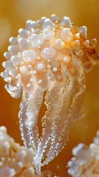 Detailed image of a jellyfish, focusing on its intricate textures and patterns