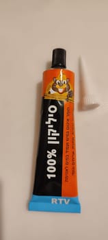 November 5 2024 Beer-Sheva Israel, silicone for gluing in a tube household goods. High quality photo