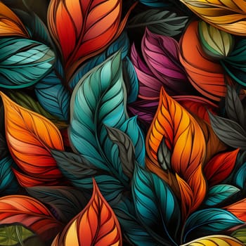 Seamless pattern tile background flowers and floral leaves plants. High quality photo
