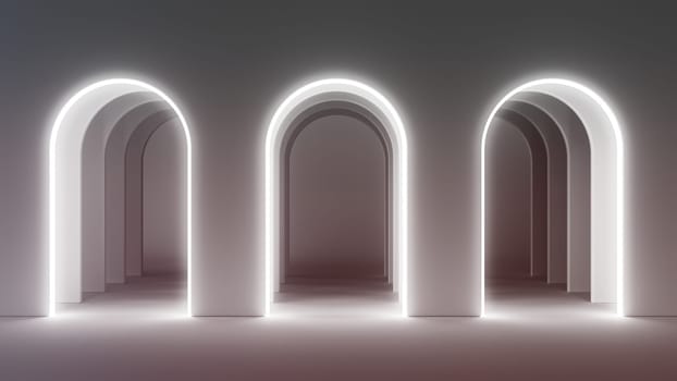 3D Rendering of Illuminated Arches