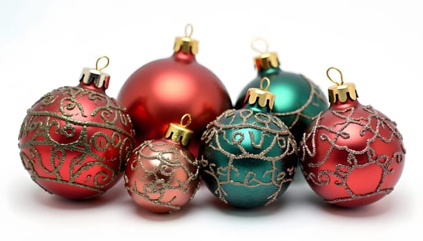 A collection of colorful Christmas baubles in various sizes, fully isolated to showcase their patterns and textures. Perfect for festive decor and holiday themes