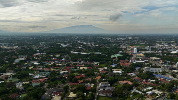 Top view of Bacolod city with residential areas and houses. Negros Occidental, Philippines.