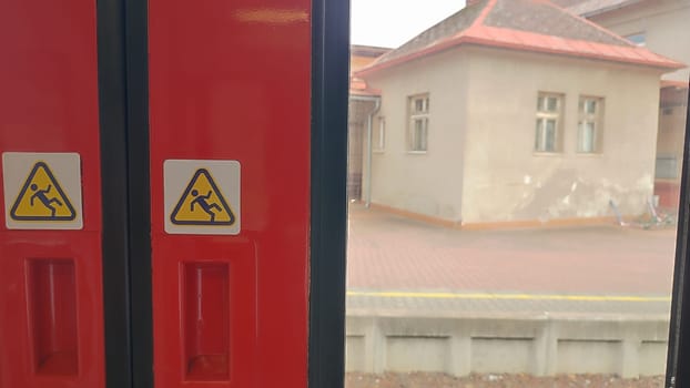 October 21 2024 Stara Paka, Czech Republic, street, railway station, building, transport, movement, sign. High quality photo