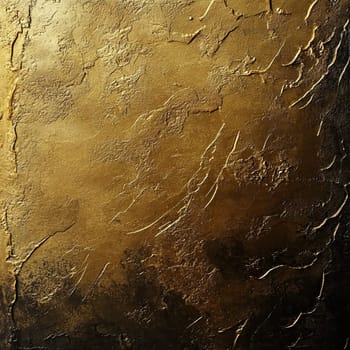 A dynamic golden surface showcases intricate textures and patterns that catch and reflect light, creating a striking visual effect.