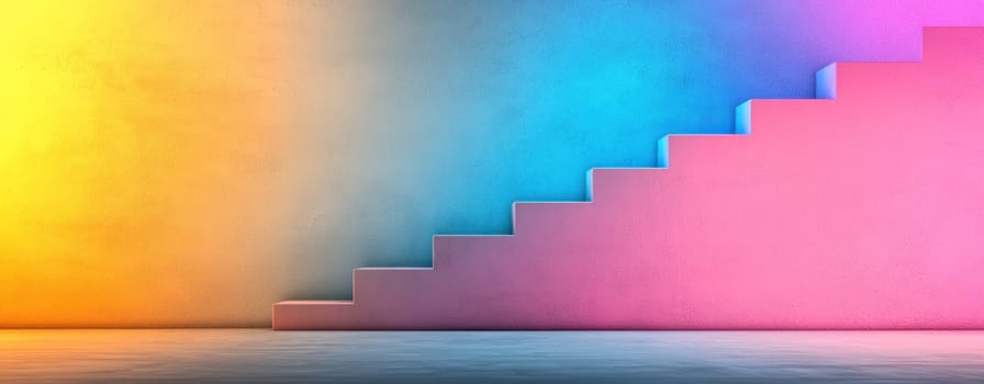 Abstract representation of colorful steps leading upward, evoking inspiration.