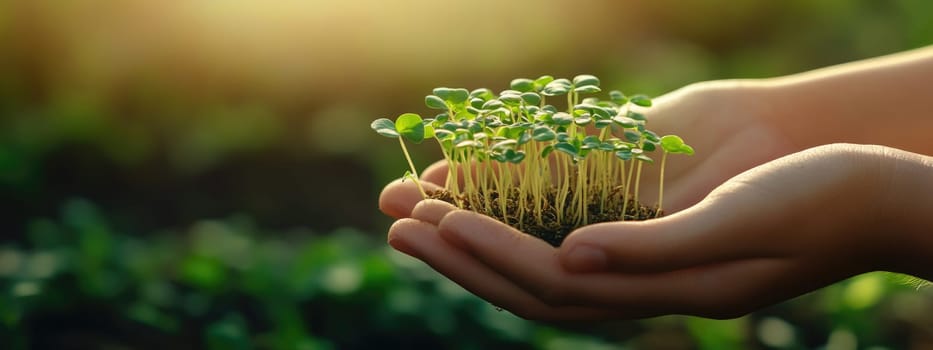 Nature bounty: green sprouts showcasing vitality of healthy growth, embodying freshness, nourishment, essential for sustainable living, foundation of nutritious meals, ecosystems