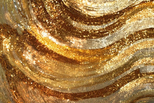 A shimmering background of golden sequins, creating a festive and glamorous mood..