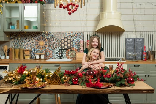happy new together table little year family winter biscuit kitchen season home children