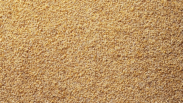 Densely packed raw bulgur grains form a textured background, ideal for culinary-themed designs or food-related presentations. the natural golden hue and granular texture add an organic, rustic feel.