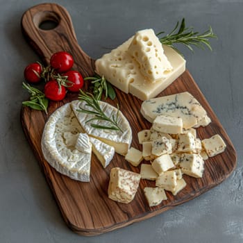 Plate with different types of cheese. High quality photo