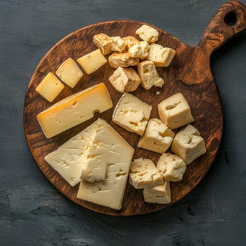 Plate with different types of cheese. High quality photo