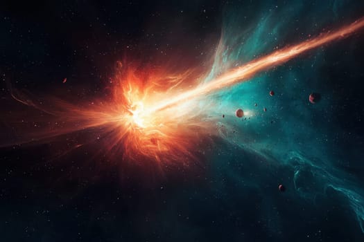 Experience the beauty of deep space with this stunning photorealistic image of a vibrant nebula explosion, showcasing the wonders of the cosmos.