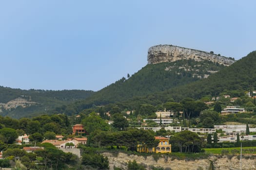 Scenic view of Cap Canaille headland and Cassis in south of France, High quality photo