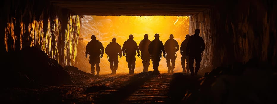 Life beneath earth: a mine worker focused on excavation in a subterranean environment showcasing the hard work, persistence, and skill involved in the mining profession