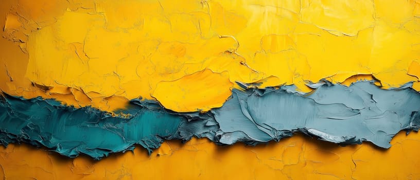 Abstract background with yellow and turquoise texture. Selective focus.
