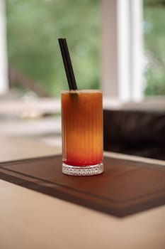 non-alcoholic cocktails are on the table, a beautiful photo of a drink from the restaurant.
