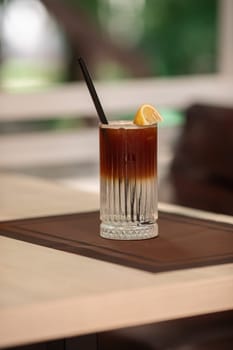 non-alcoholic cocktails are on the table, a beautiful photo of a drink from the restaurant.