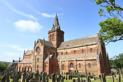 St Magnus Cathedral in Kirkwall on the Scottish island of Orkney.  The cathedral was founded in 1137 and is the only complete medieval cathedral in Scotland.